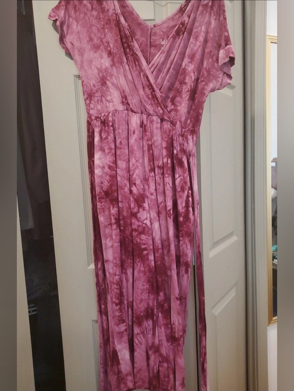 Latched Mama Purple Tie-Dye Wrap Maxi Romper